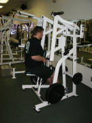 back strength training: hammer low row